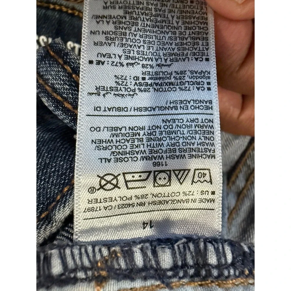 Old Navy Straight Jeans Boys 14 Blue Excellent Built-In Tough Denim